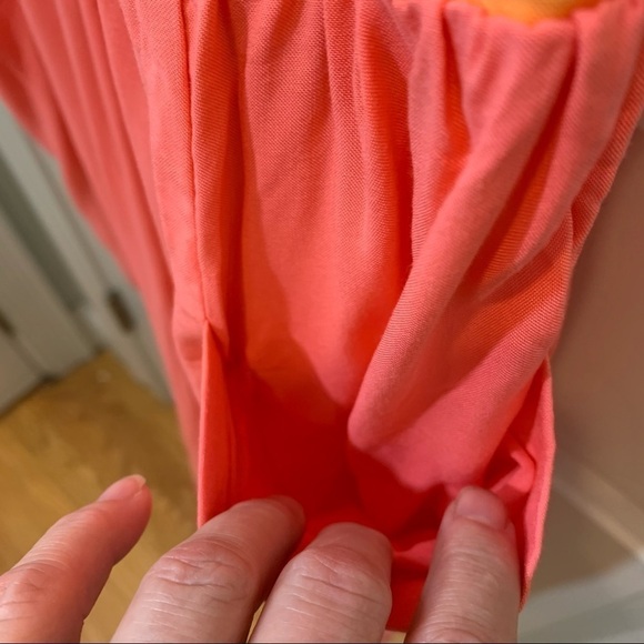 Xhilaration || NWOT Strapless Coral ‘Challis’ Color Block Dress M - Picture 6 of 12